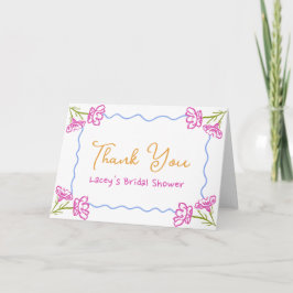 Cartão De Agradecimento La Dolce Vita Chás de Noiva Florais Coloridos