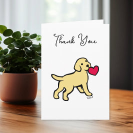 Cartão De Agradecimento Labrador Amarelo Puppy com coração