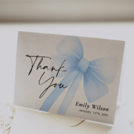 Cartão De Agradecimento Laço Azul 