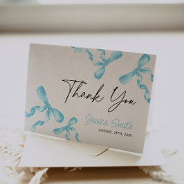 Cartão De Agradecimento Laço Azul 