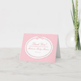 Cartão de Agradecimento Laço Coquette Gingham Rosa
