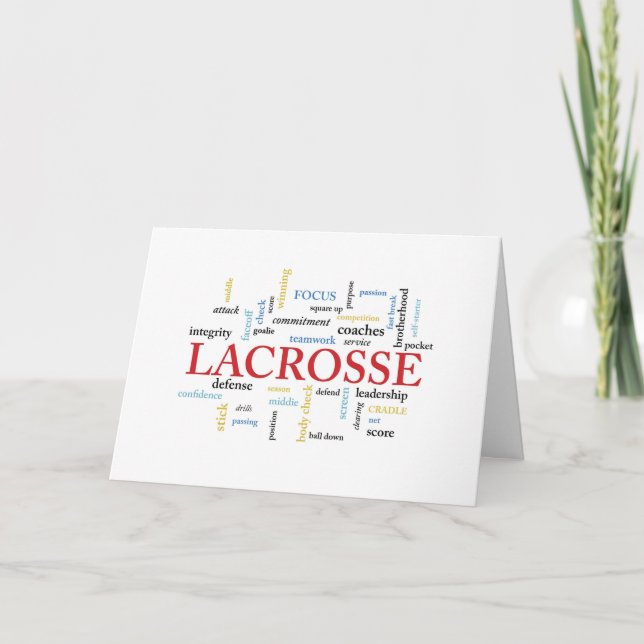 Cartão De Agradecimento Lacrosse Coach Thanks Words (Frente)
