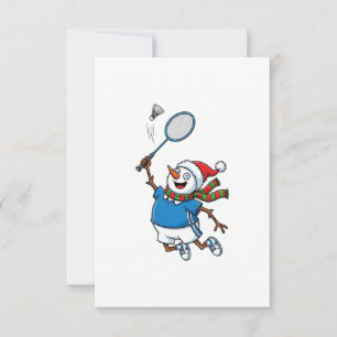Cartão De Agradecimento Lacrosse de Boneco de Neve Natal 2026 Esportes de