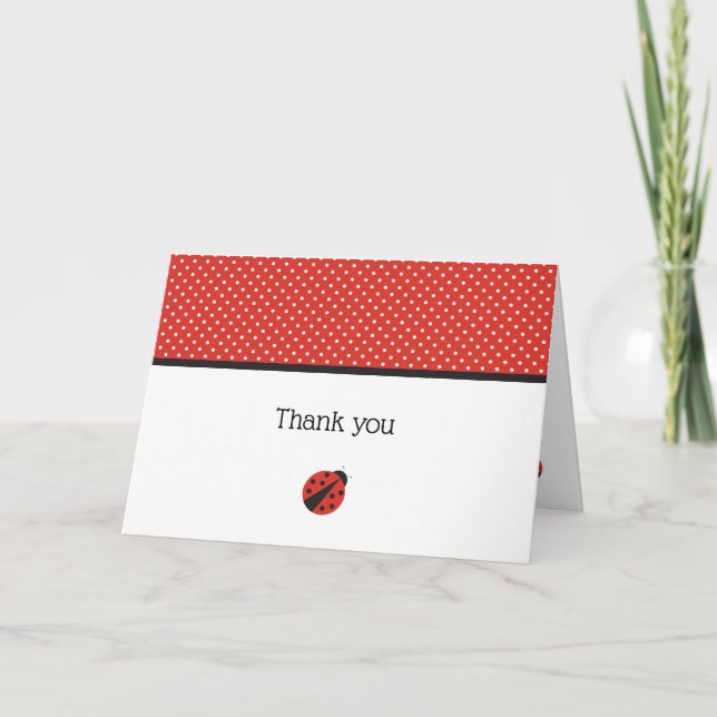 Cartão De Agradecimento Ladybug thank you note card (Frente)