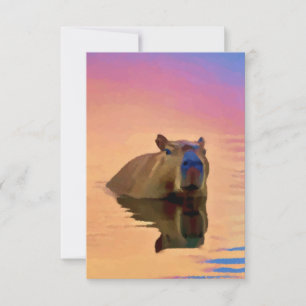 Cartão De Agradecimento Lago Capybara Simplicity Tranquil