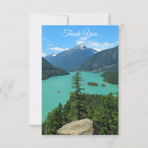 Cartão De Agradecimento Lago Turquesa da Montanha Snowy em Washington