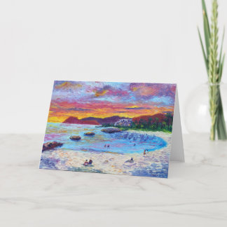 Cartão De Agradecimento Lagoa Havaiana Personalizável 4 Pôr do Sol