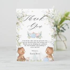 Cartão De Agradecimento Lágrimas de ursos bonitos para festas de dois segu