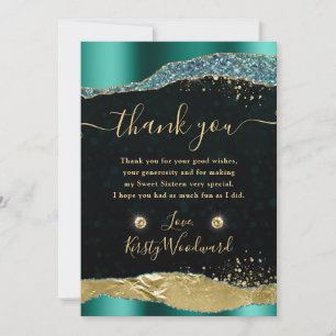 Cartão De Agradecimento Lágrimas Douradas e lacrimejantes elegantes 16