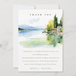 Cartão De Agradecimento Lake Geneva Switzerland Watercolor Scape Wedding