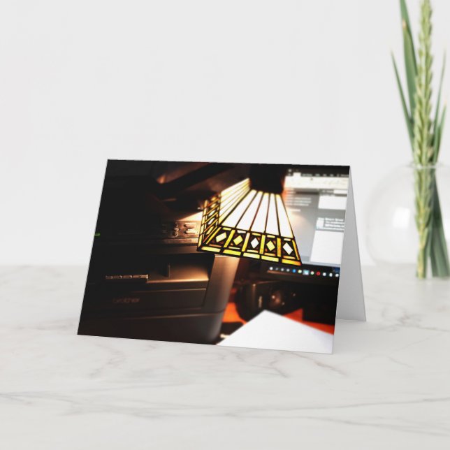 Cartão De Agradecimento Lâmpada de mesa (Frente)