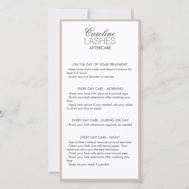 Cartão De Agradecimento Lâmpadas Longas Da Lâmina De Beige Para Cuidados (Frente)