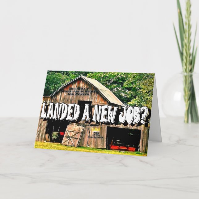 Cartão De Agradecimento LANDED A JOB, Card (Frente)
