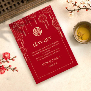 Cartão de Agradecimento Lanterna de Casamento Viet