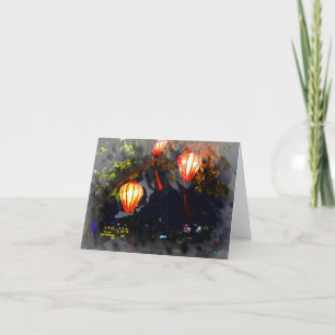 Cartão De Agradecimento Lanterna Vietnamita Dobrou o Ntecard