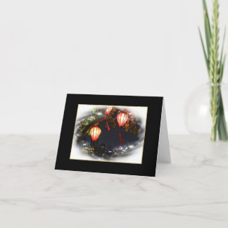 Cartão De Agradecimento Lanterna Vietnamita Dobrou o Ntecard