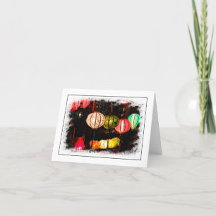 Cartão De Agradecimento Lanterna Vietnamita Dobrou o Ntecard