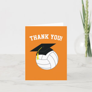 Cartão De Agradecimento Laranja De Voleibol