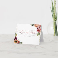 Laranja e Floral Vermelho Borgonha Obrigado
