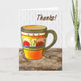 Cartão De Agradecimento Laranja Flor Mug no Paraíso Mesa Feliz Aniversário