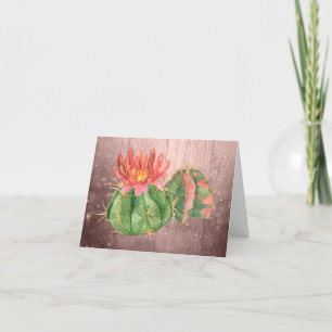 Cartão De Agradecimento Laranja Laranja-Vidro Cactus Pêssego-marrom