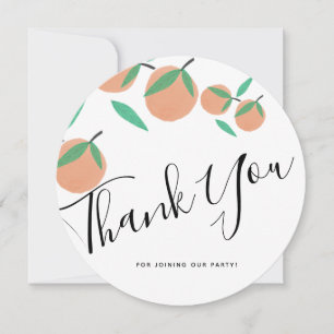 Cartão De Agradecimento Laranjas Desenhadas à Mão Botânico Citrino Obrigad