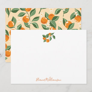 Cartão De Agradecimento Laranjas Vintage Verão Boho Natureza Personalizado