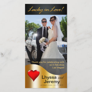 Cartão De Agradecimento Las Vegas afortunado no obrigado que do amor você