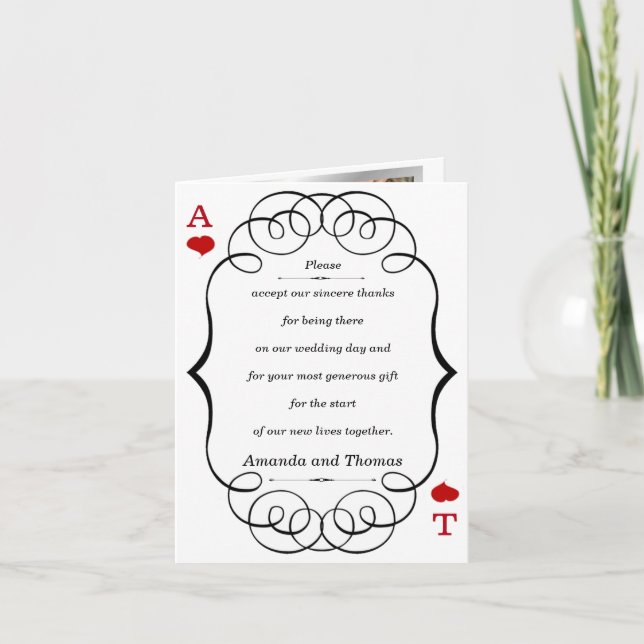 Cartão De Agradecimento Las Vegas Casino Moderno Chic Foto OBRIGADO (Frente)