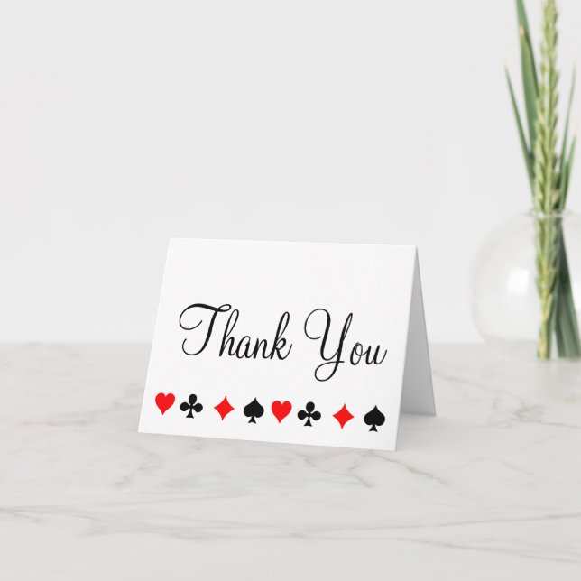 Cartão De Agradecimento Las Vegas Casino Poker Thank You Note Card (Frente)