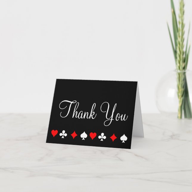 Cartão De Agradecimento Las Vegas Casino Poker Thank You Note Card (Frente)