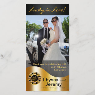 Cartão De Agradecimento Las Vegas Lucky in Love Obrigado Black/gold