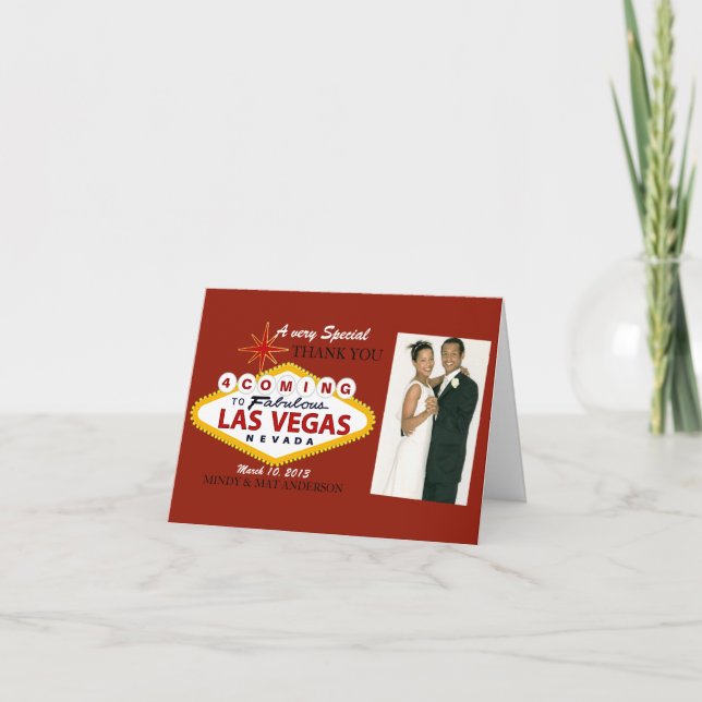 Cartão De Agradecimento Las Vegas Wedding Thank You Photo Cards (Frente)