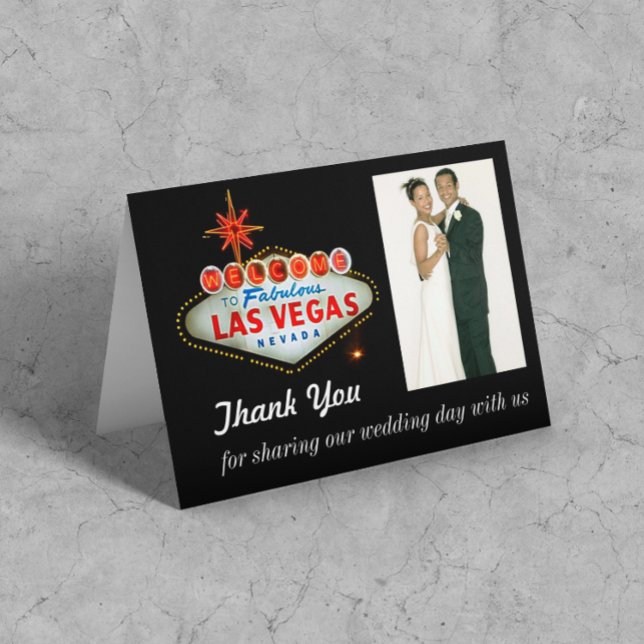 Cartão De Agradecimento Las Vegas Wedding Thank You Photo Cards (Criador carregado)