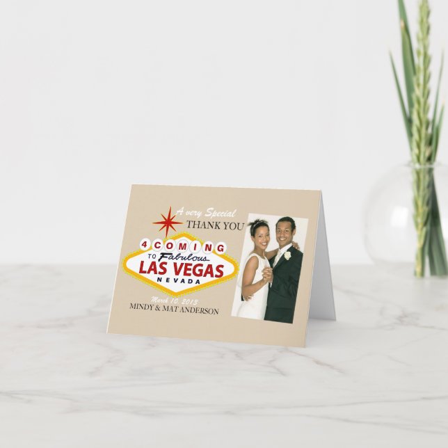Cartão De Agradecimento Las Vegas Wedding Thank You Photo Cards (Frente)