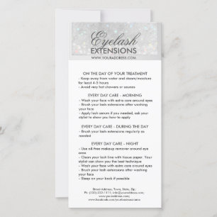 Cartão De Agradecimento Lash Aftercare White Gliter Snow Star