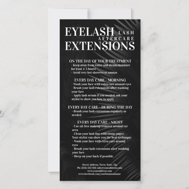 Cartão De Agradecimento Lash Depois do Meia, Malha da Sombra de Eyelash Pr (Frente)