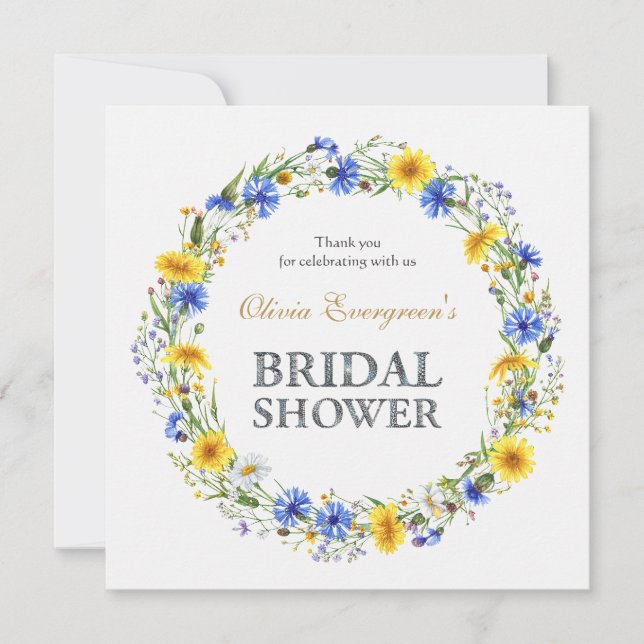 Cartão De Agradecimento Lavanda Amarela Azul Fumaça Selvagem (Frente)