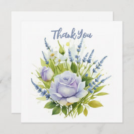 Cartão De Agradecimento Lavanda de aquarelas Flores selvagens