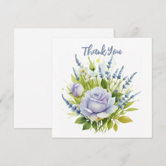 Cartão De Agradecimento Lavanda de aquarelas Flores selvagens