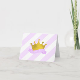 Cartão De Agradecimento Lavanda e Ouro Princesa Obrigada