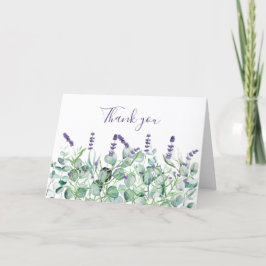 Cartão De Agradecimento Lavanda Eucalyptus Floral Weding Obrigado