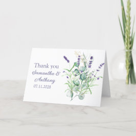 Cartão De Agradecimento Lavanda Eucalyptus Watercolor Herbs Casamento