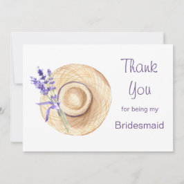Cartão De Agradecimento Lavanda Flores Bridesmaid Obrigado