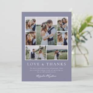 Cartão De Agradecimento Lavanda Foto Collage Amor e Obrigados Casamento