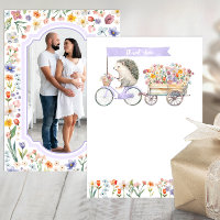 Lavanda Foto Obrigado - Chá de fraldas Hedgehog