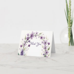 Cartão De Agradecimento Lavanda Lilás Floral