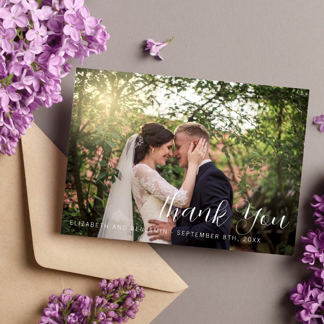 Cartão De Agradecimento Lavanda Violeta Roxa De Jardim Floral Obrigado (Criador carregado)