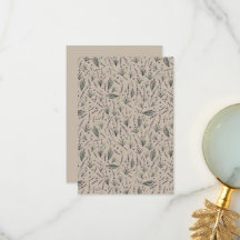 Lavender Botanical Pattern Flat Thank You Card