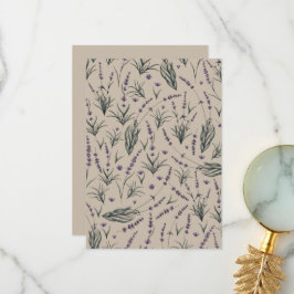 Cartão De Agradecimento Lavender Botanical Pattern Thank You Card